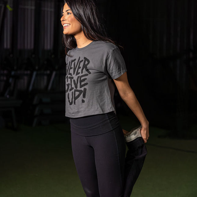 Never Give Up Crop Tee
